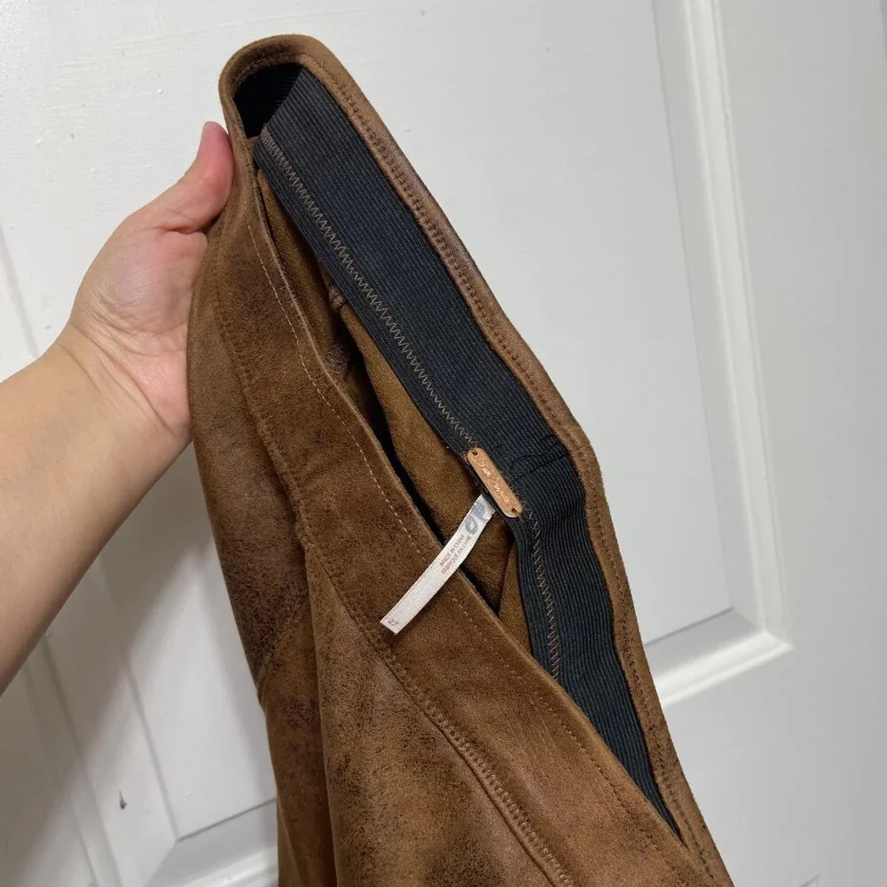 Free People Never Let Go Brown‎ Faux Suede Leather Leggings Size 27